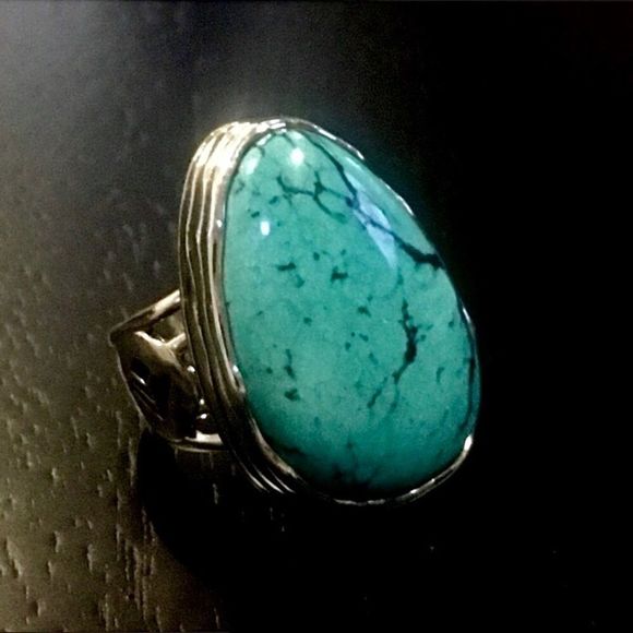 SILPADA Tumbled Turquoise Sterling Silver 925 Ring Sz 7 - Picture 3 of 8
